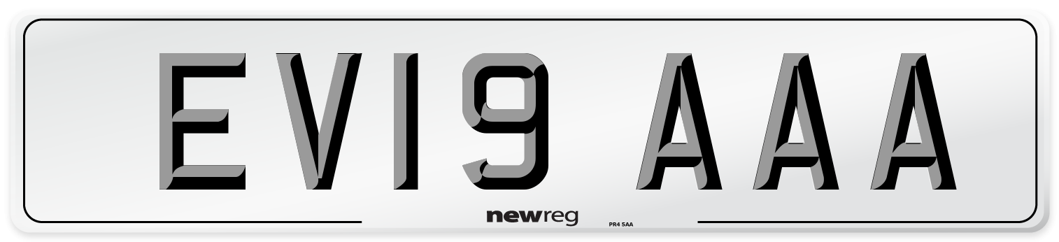 EV19 AAA Number Plate from New Reg